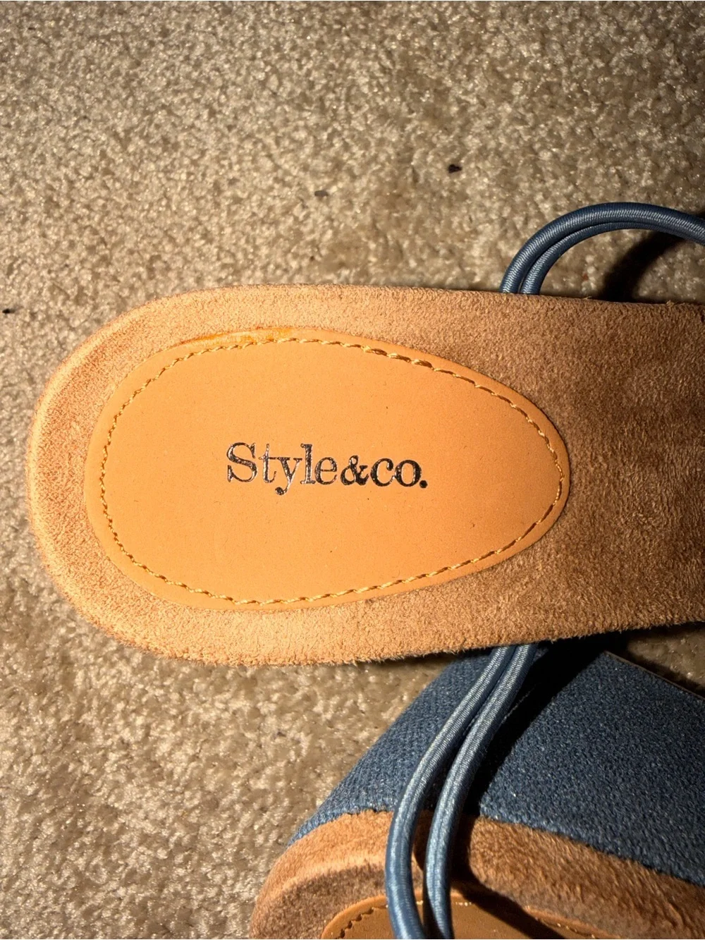 Style & Co. Blue and Tan Strappy Women's Sandals